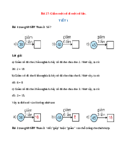 VBT Toán lớp 3 Bài 27 (Kết nối tri thức): Giảm một số đi một số lần