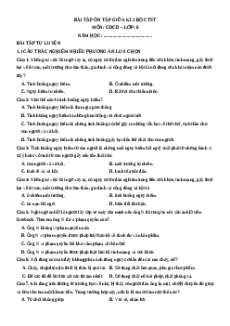 Bài tập ôn tập Giữa kì 2 GDCD 6 Chân trời sáng tạo cấu trúc mới