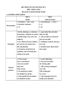 Đề cương ôn tập Giữa kì 2 Tiếng Anh lớp 5 ilearn Smart world