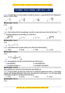Đề thi thử Vật Lí trường Lương Thế Vinh năm 2021