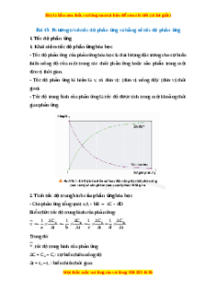 Lý thuyết Phương trình tốc độ phản ứng và hằng số tốc độ phản ứng Hóa học 10 Chân trời sáng tạo
