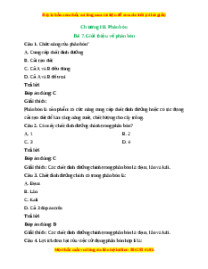 Trắc nghiệm Bài 7: Giới thiệu về phân bón