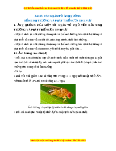 Lý thuyết Khoa học tự nhiên 7 Chân trời sáng tạo Bài 35: Các nhân tố ảnh hưởng đến sinh trưởng và phát triển của sinh vật