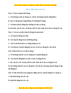Trắc nghiệm Định luật 1 Newton Vật lí 10 Kết nối tri thức