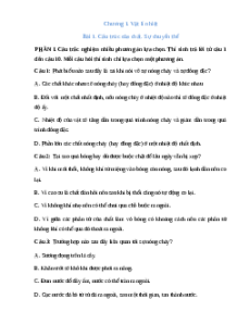 Trắc nghiệm Bài 1: Cấu trúc của chất. Sự chuyển thể Vật lí 12 Đúng-Sai, Trả lời ngắn Kết nối tri thức  2025