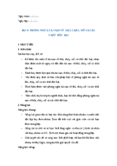 Giáo án Bài 9: Phòng ngừa tai nạn vũ khí, cháy, nổ và các chất độc hại GDCD 8 Kết nối tri thức