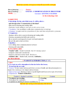 Giáo án Unit 10: Communication in the future Tiếng Anh 8 Global success