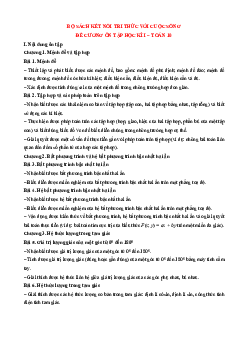 Đề cương ôn tập Cuối kì 1 Toán 10 Kết nối tri thức