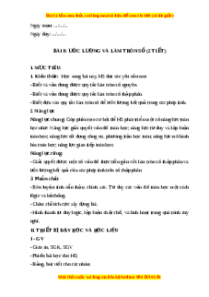 Giáo án Ước lượng và làm tròn số Toán 6 Cánh diều