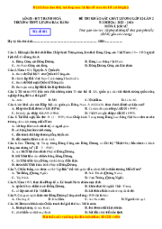 Đề thi thử tốt nghiệp Lịch sử trường THPT Lương Đắc Bằng năm 2024