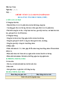 Giáo án Toán lớp 5 Kết nối tri thức Học kì 2