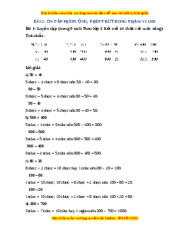 Giải Sgk Toán lớp 3 Bài 2: Ôn tập phép cộng, phép trừ trong phạm vi 1000 (Kết nối tri thức)