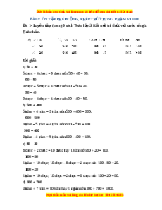 Giải Sgk Toán lớp 3 Bài 2: Ôn tập phép cộng, phép trừ trong phạm vi 1000 (Kết nối tri thức)