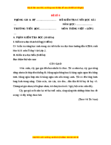 Đề thi học kì 2 Tiếng Việt lớp 2 Chân trời sáng tạo (Đề 8)
