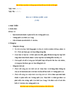 Giáo án Bài 13 Lịch sử 7 Chân trời sáng tạo: Vương quốc Lào (phiên bản 2)