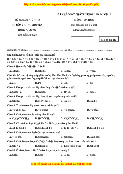 Đề thi thử Hóa Học trường Chuyên Hùng Vương năm 2021