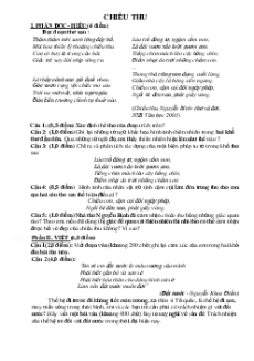 80 Đề đọc hiểu Thơ hiện đại lớp 9