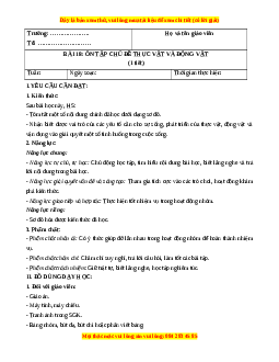 Giáo án Bài 18 Khoa học lớp 4 (Kết nối tri thức): Ôn tập chủ đề thực vật và động vật
