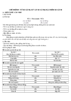 Câu hỏi ôn thi Trạng Nguyên Tiếng Việt lớp 3 Chủ điểm 9: Từ so sánh, sự vật so sánh, đặc điểm so sánh