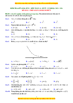 Bộ 14 đề thi giữa kì 2 Toán 11 Kết nối tri thức (theo cấu trúc đề minh họa 2025)