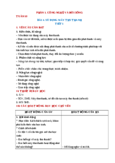 Giáo án Bài 4 Công nghệ lớp 3 Chân trời sáng tạo: Sử dụng máy thu thanh