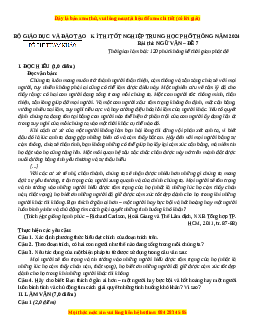 Đề Tốt nghiệp Ngữ Văn 2024 theo đề tham khảo (Đề 7)