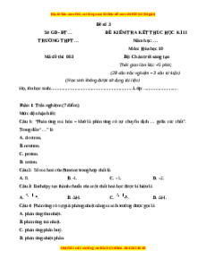 Đề thi cuối kì 2 Hóa học 10 Chân trời sáng tạo - Đề 3