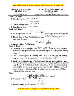 Đề thi vào 10 môn Toán tỉnh Đồng Nai năm 2020