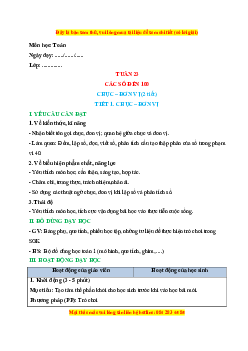 Giáo án Chục - đơn vị Toán lớp 1 Chân trời sáng tạo