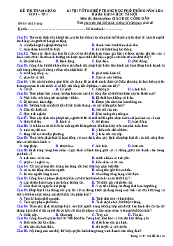 Đề Tốt nghiệp GDCD 2024 theo đề tham khảo (Đề 1)