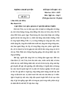 Đề thi Cuối kì 1 Ngữ văn 9 Chân trời sáng tạo 2024 (Đề 3)