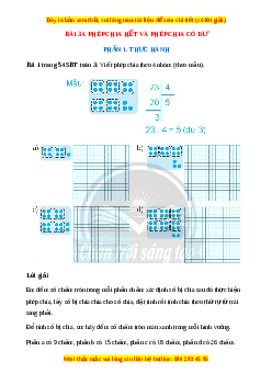 VBT Toán lớp 3 Bài 34 (Chân trời sáng tạo): Phép chia hết và phép chia có dư