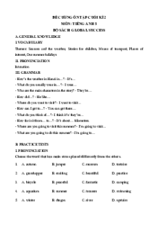 Đề cương ôn tập Cuối kì 2 Tiếng Anh 5 Global Success