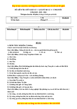 Đề thi giữa kì 1 Lịch sử & Địa lí lớp 4 Cánh diều - Đề 3