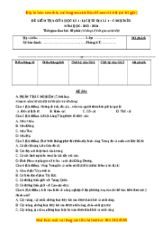 Đề thi giữa kì 1 Lịch sử & Địa lí lớp 4 Cánh diều - Đề 3