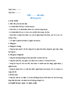 Giáo án Dế chọi Ngữ Văn 9 Chân trời sáng tạo