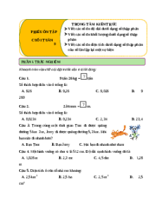 Bài tập cuối tuần Toán lớp 5 Chân trời sáng tạo Tuần 9
