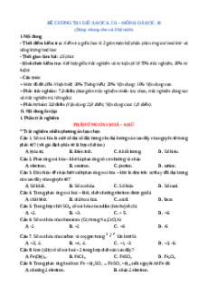 Đề cương giữa kì 2 Hóa học 10 (cả 3 sách) 2024