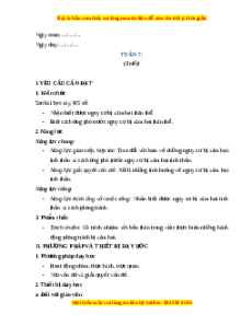 Giáo án Tuần 7 HĐTN lớp 4 Chân trời sáng tạo