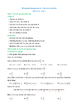 Đề cương ôn tập Giữa kì 1 Toán 7 Cánh diều cấu trúc mới