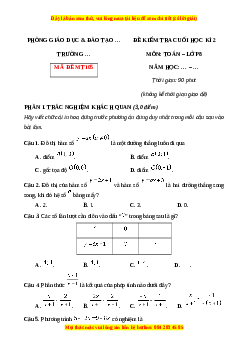 Đề thi cuối kì 2 Toán 8 Chân trời sáng tạo (Đề 5)