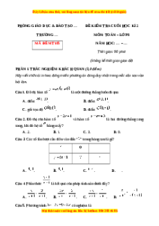 Đề thi cuối kì 2 Toán 8 Chân trời sáng tạo (Đề 5)