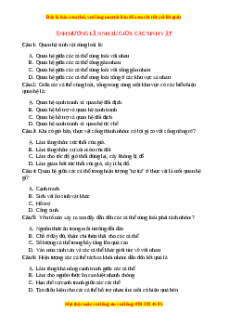 Trắc nghiệm Ảnh hưởng lẫn nhau giữa các sinh vật Sinh học 9