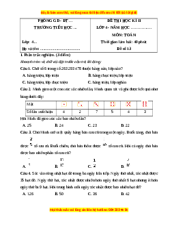Đề thi cuối kì 2 Toán lớp 4 Kết nối tri thức (Đề 13)