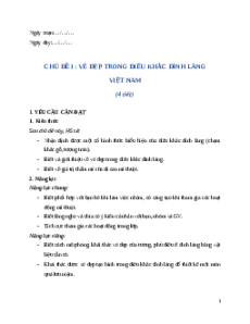 Giáo án Chủ đề 1 Mĩ thuật 4 Kết nối tri thức (năng lực số): Vẻ đẹp trong điêu khắc đình làng Việt Nam