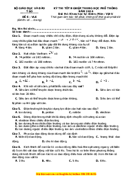 Đề Tốt nghiệp Vật lí 2024 theo đề tham khảo (Đề 6)