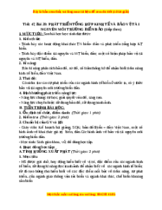 Giáo án Bài 39 Địa lí 9: Phát triển tổng hợp kinh tế và bảo vệ tài nguyên, môi trường Biển - Đảo (tiếp theo)
