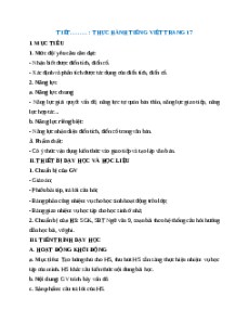 Giáo án Thực hành tiếng Việt trang 17 Ngữ Văn 9 Kết nối tri thức
