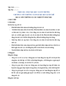 Giáo án Bài 23 Sinh học 12 Kết nối tri thức: Môi trường và các nhân tố sinh thái