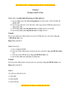 Bộ Trắc nghiệm Hóa học 12 (cả năm) có đáp án